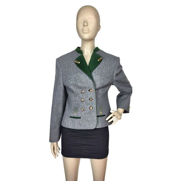 Vintage 60s Trachtenecht Tofana Thalhammer 100% Wool Blazer Antler Buttons NEW - Picture 7 of 14